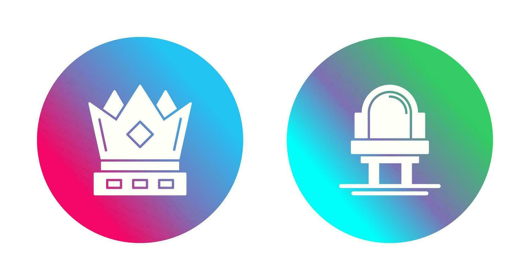 Crown and Mirror Icon vector