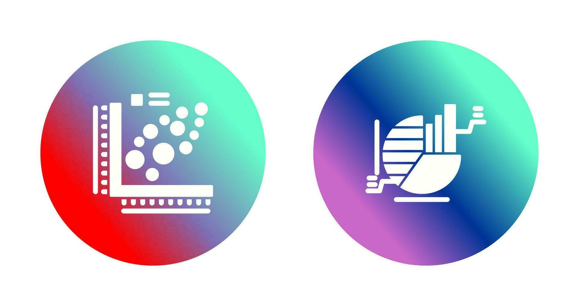 Plot and Pie Chart Icon vector