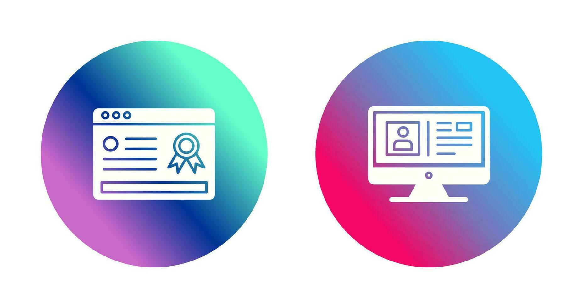 Online Certificate and Profile Icon vector