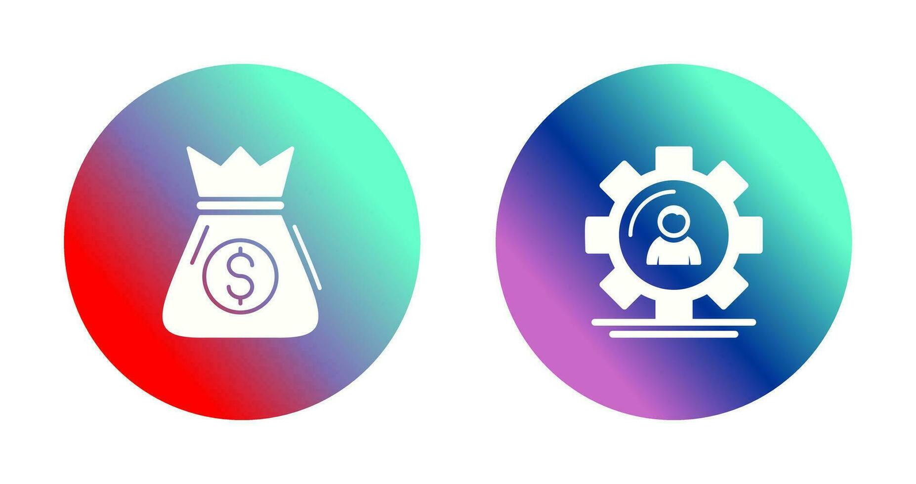 dinero bolso y administración icono vector