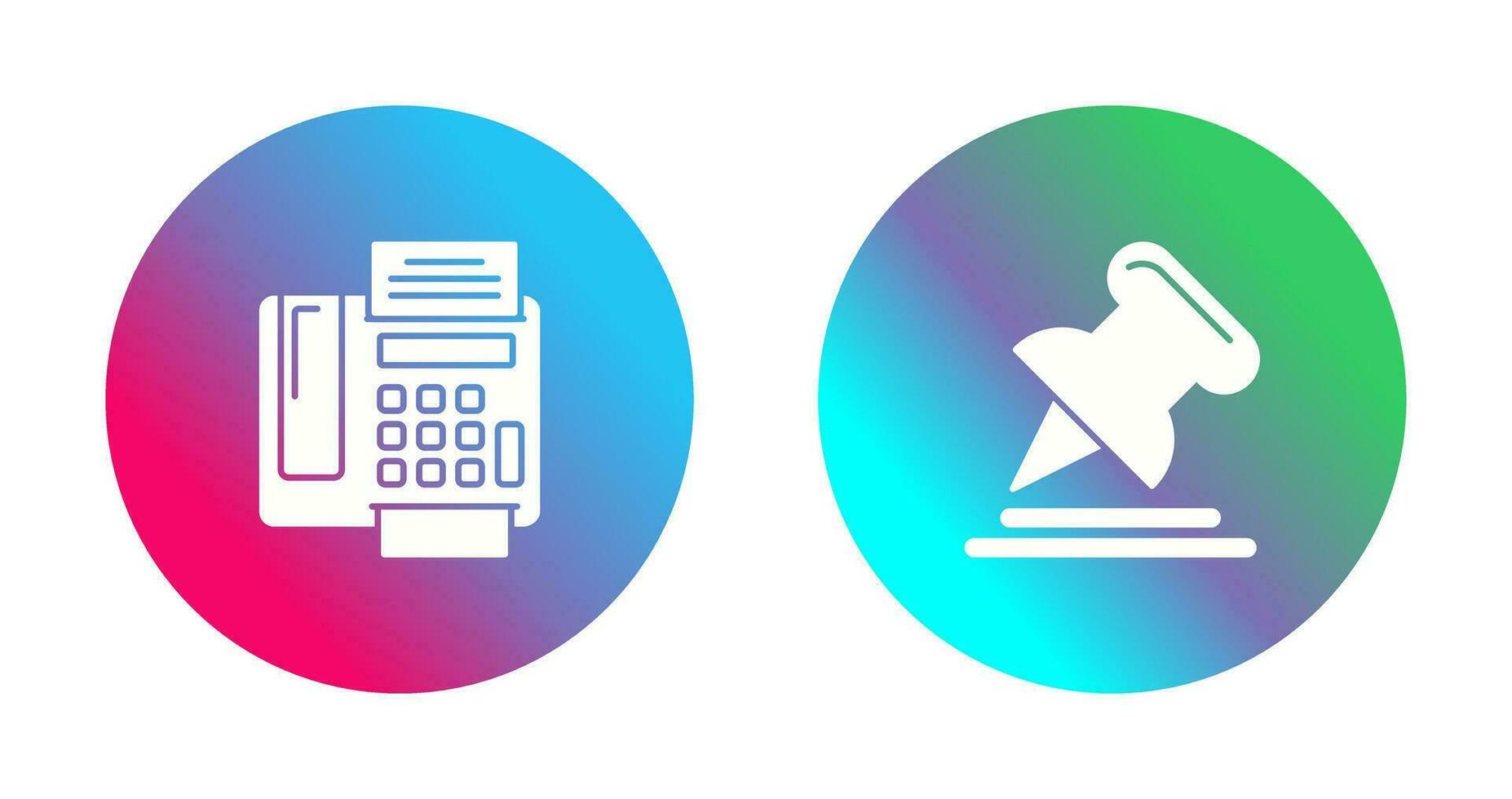 Fax Machine and Pin Icon vector