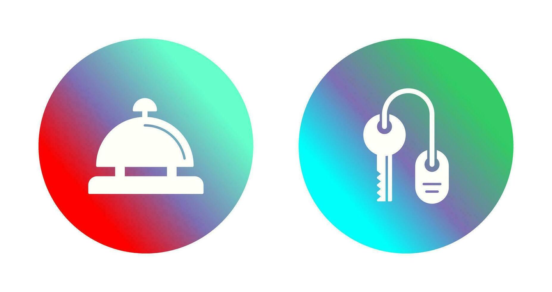 Room key and Desk Bell Icon vector
