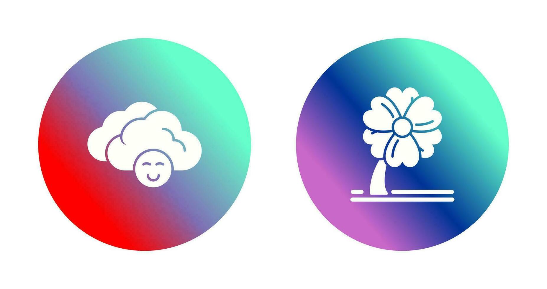 Cloudy and Clover  Icon vector