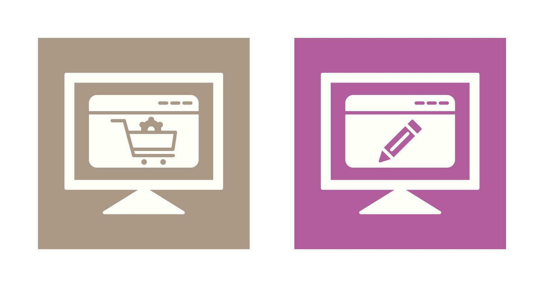 e commerce setting and edit webpage Icon vector