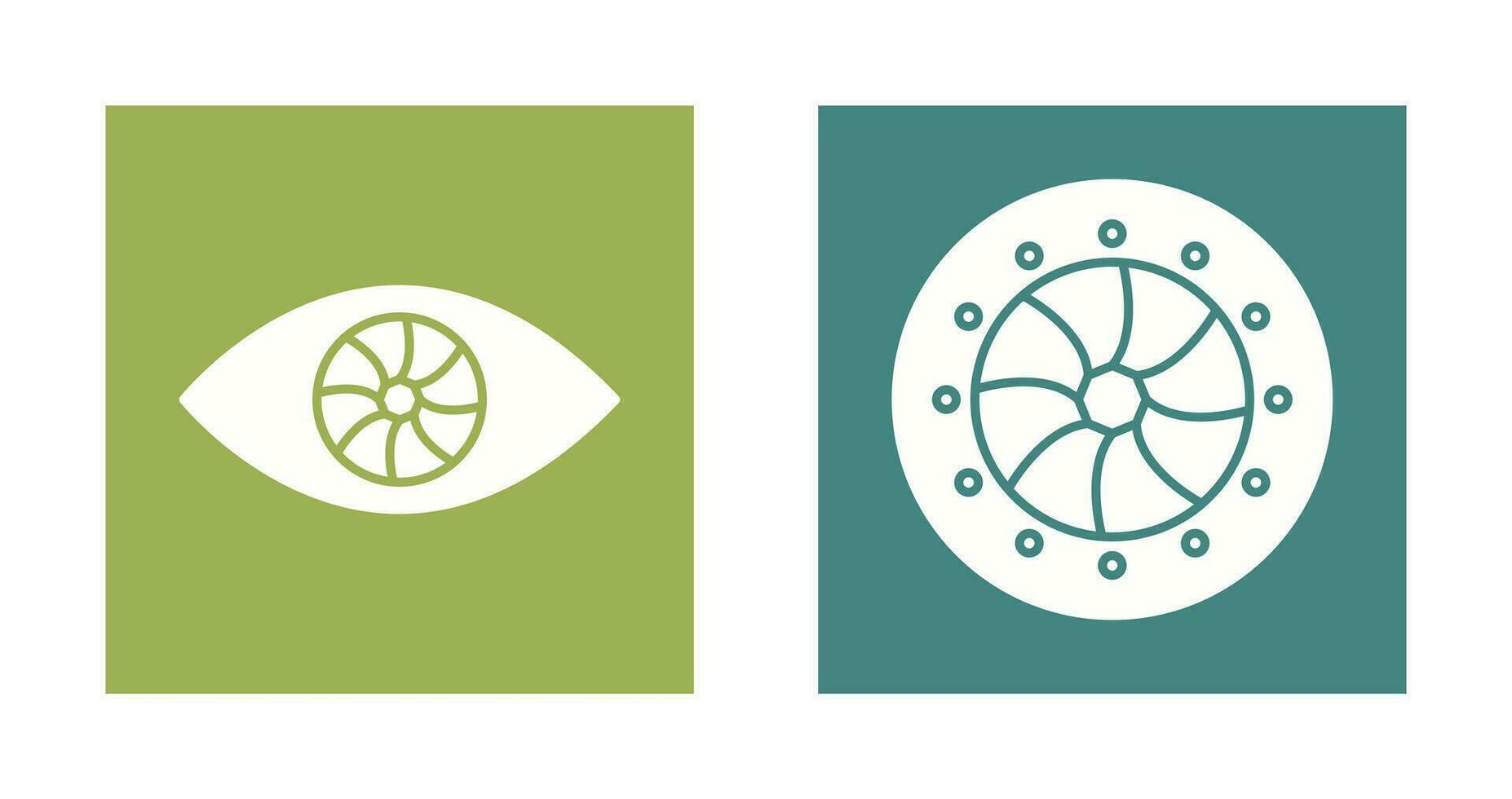 eye and optical diaphram Icon vector