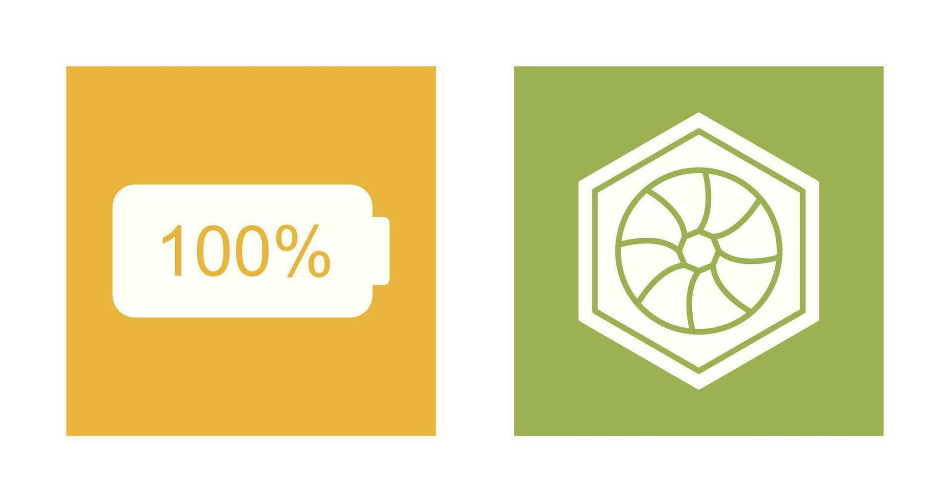 full battery and hexagonal diaphram Icon vector