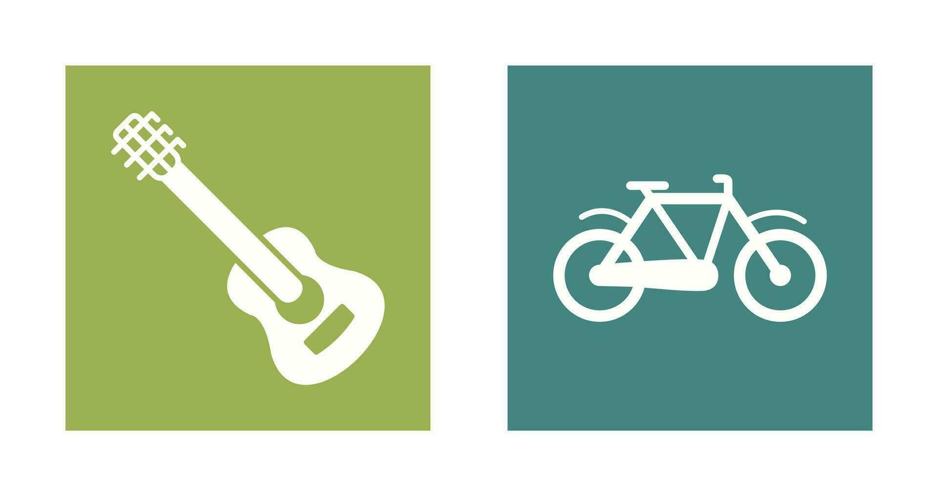 Guitar and Biycle Icon vector