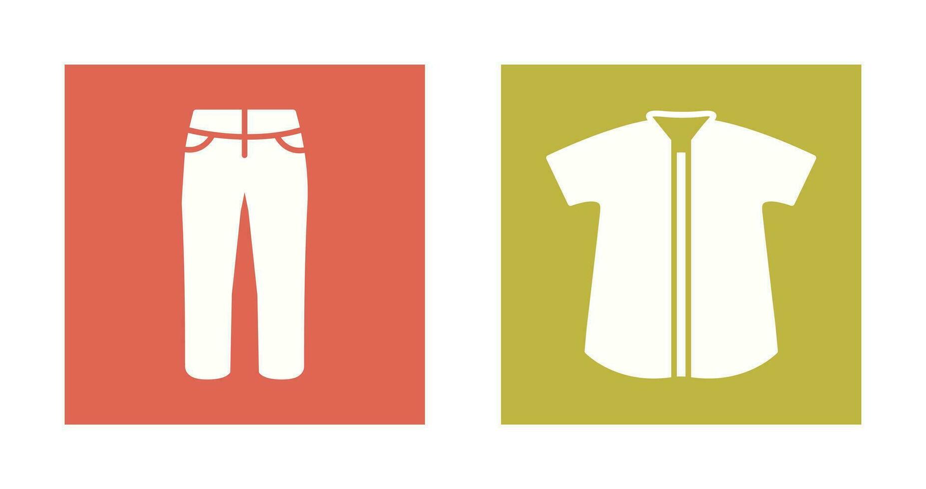pantalones y cheque camisa icono vector