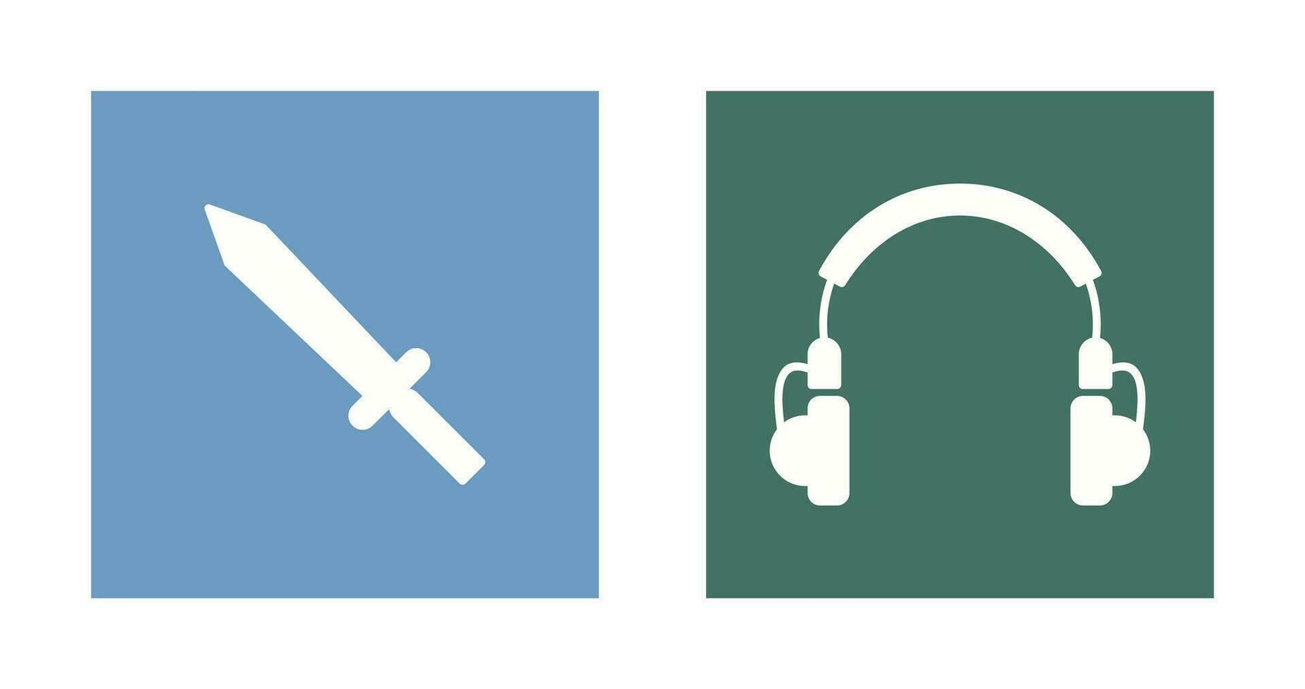 Headphones and Sword Icon vector