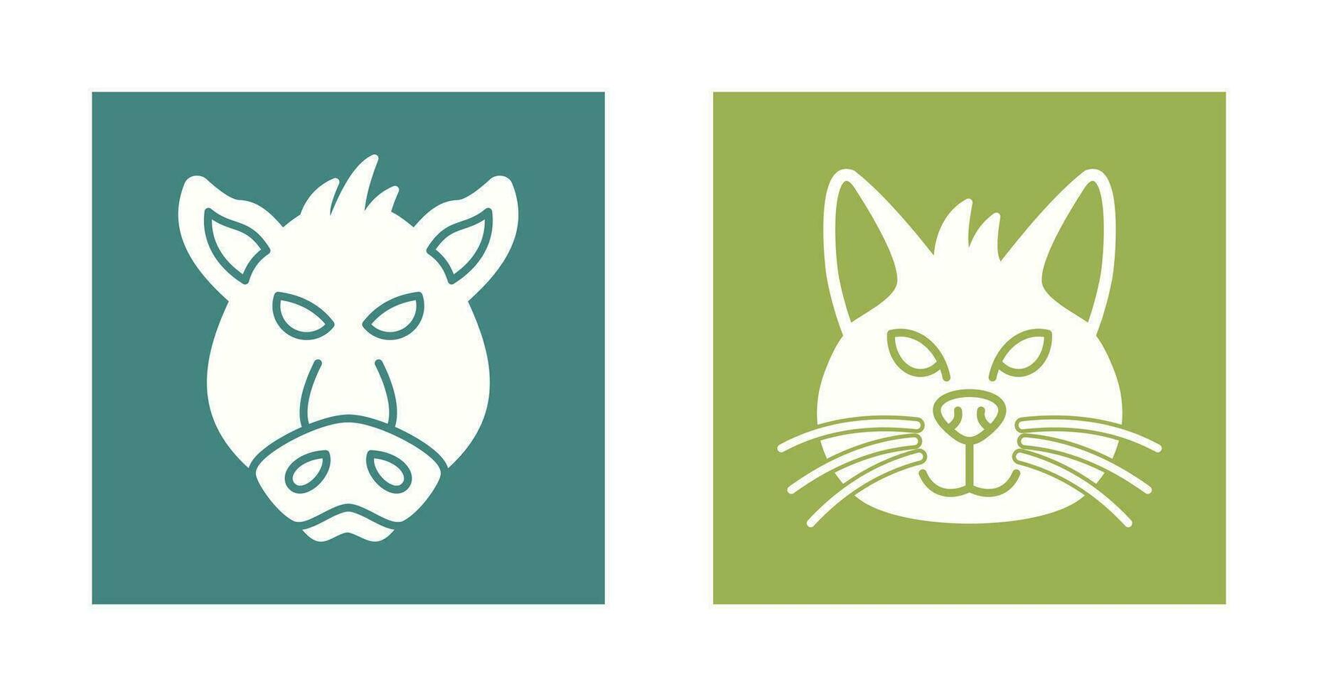 Pig and Cat Icon vector