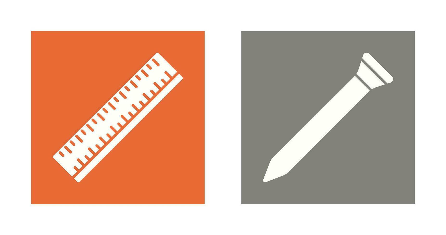 Ruler and Nail Icon vector