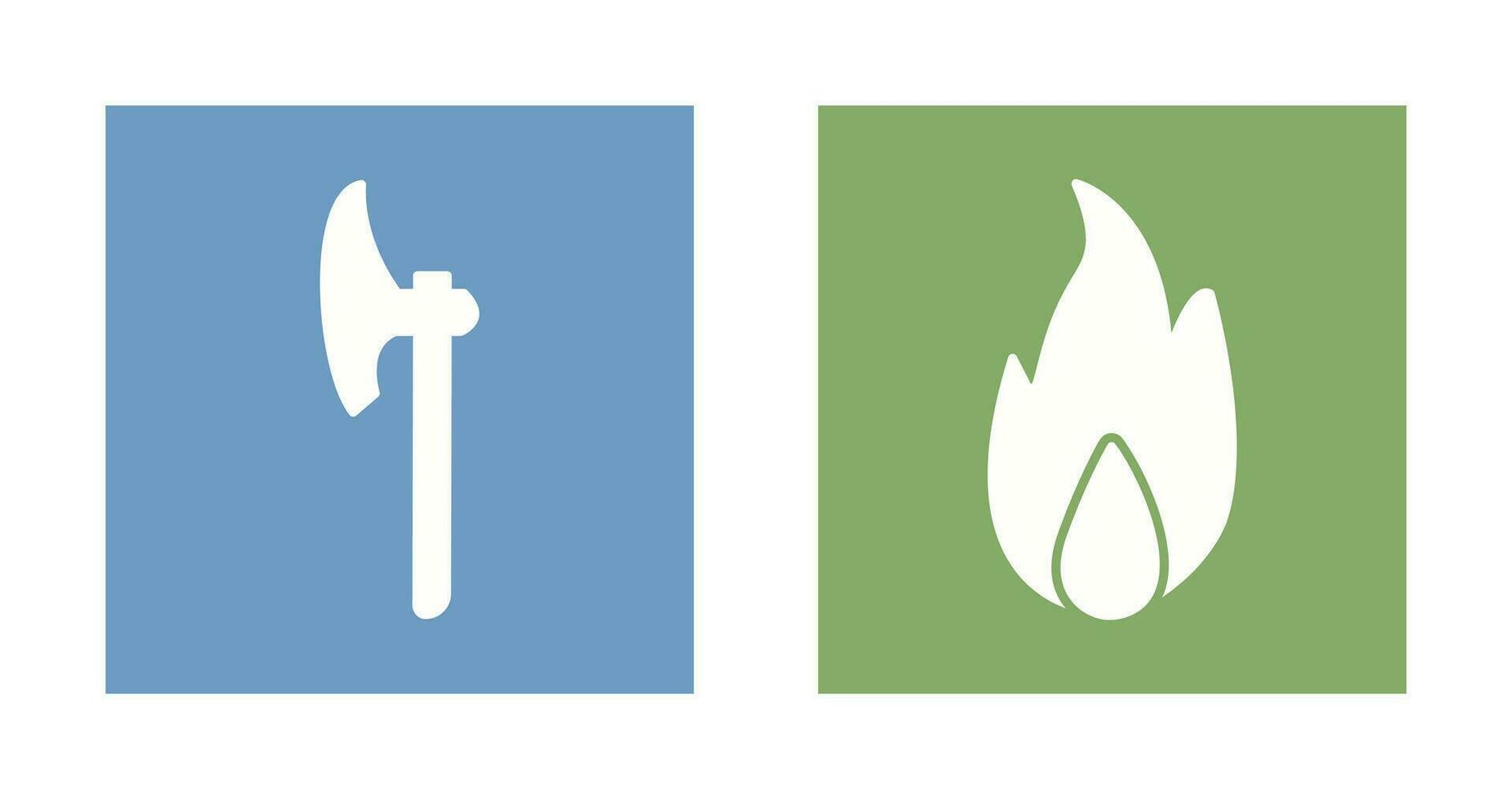 axe and fire  Icon vector