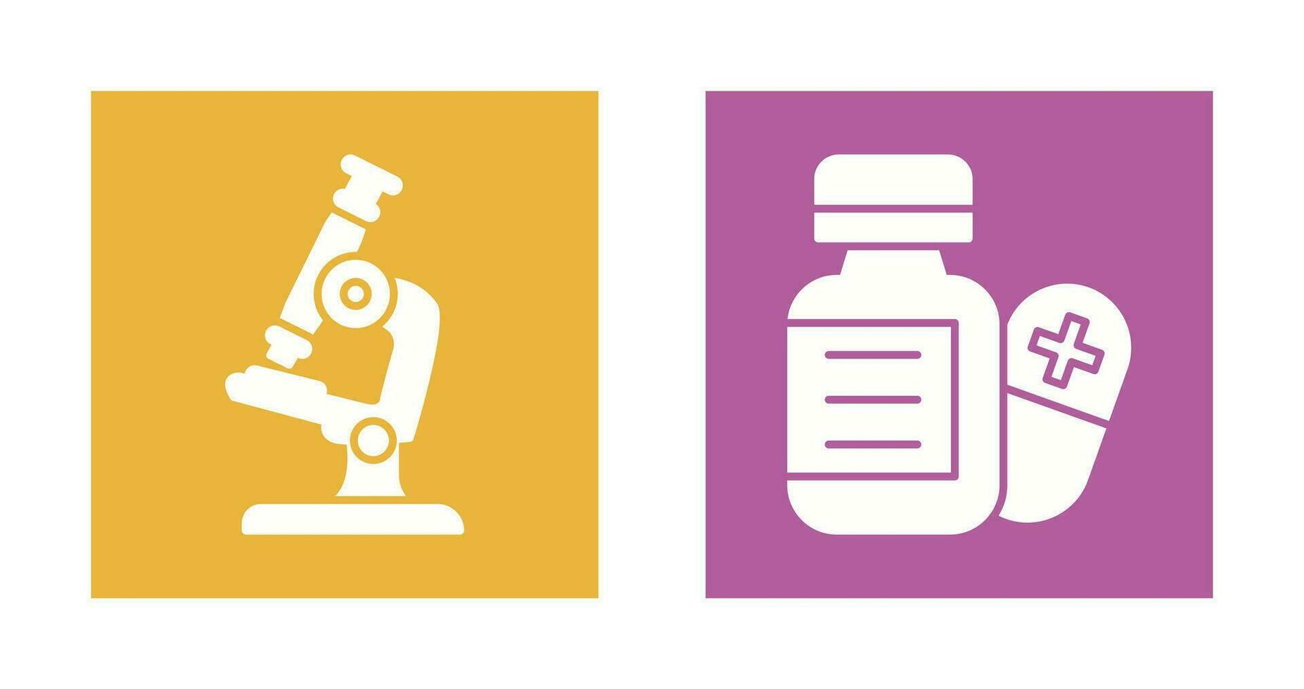 Microscope and Pill Icon vector
