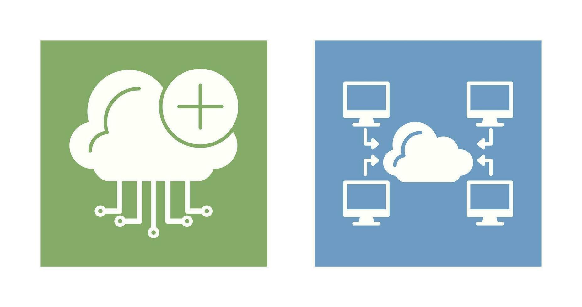 nube informática y computadora icono vector