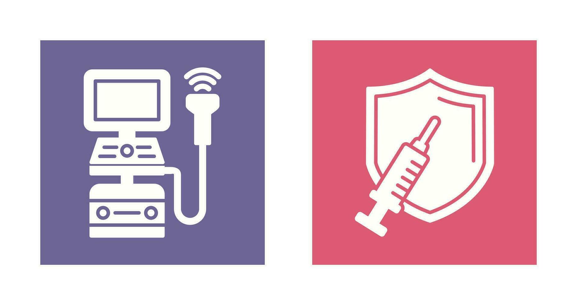 Ultrasound Machine and Vaccination Icon vector