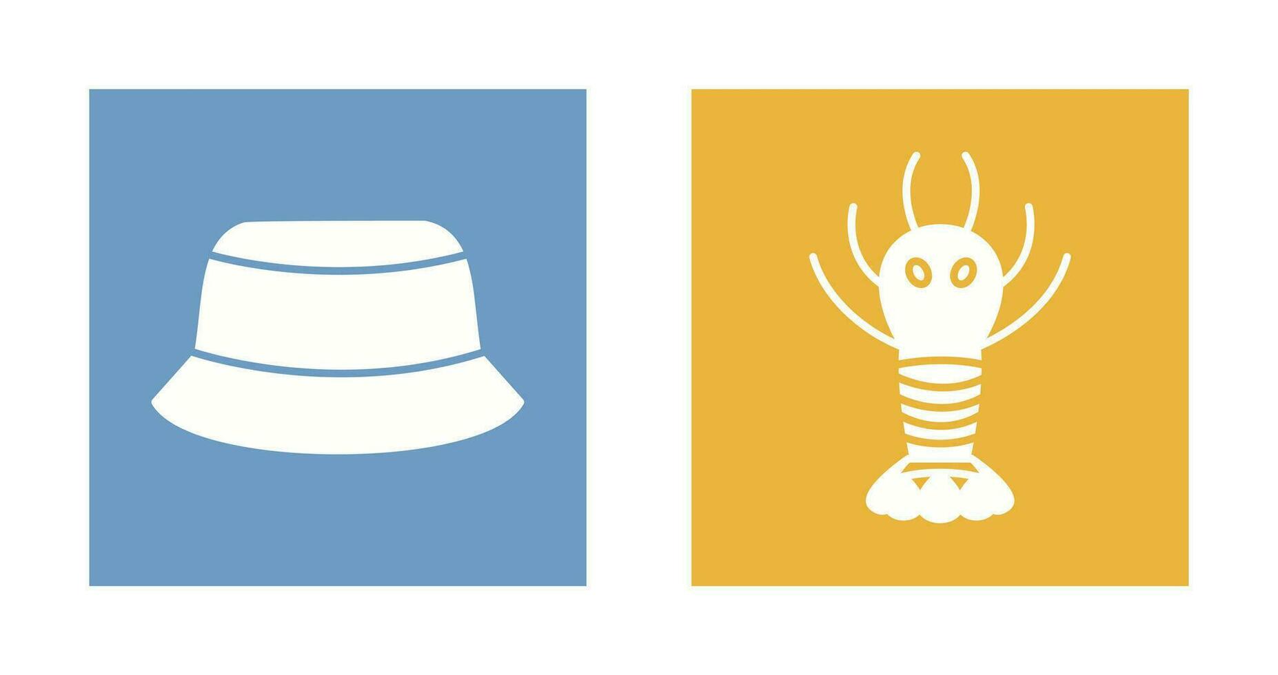 Men Hat and Lobster Icon vector