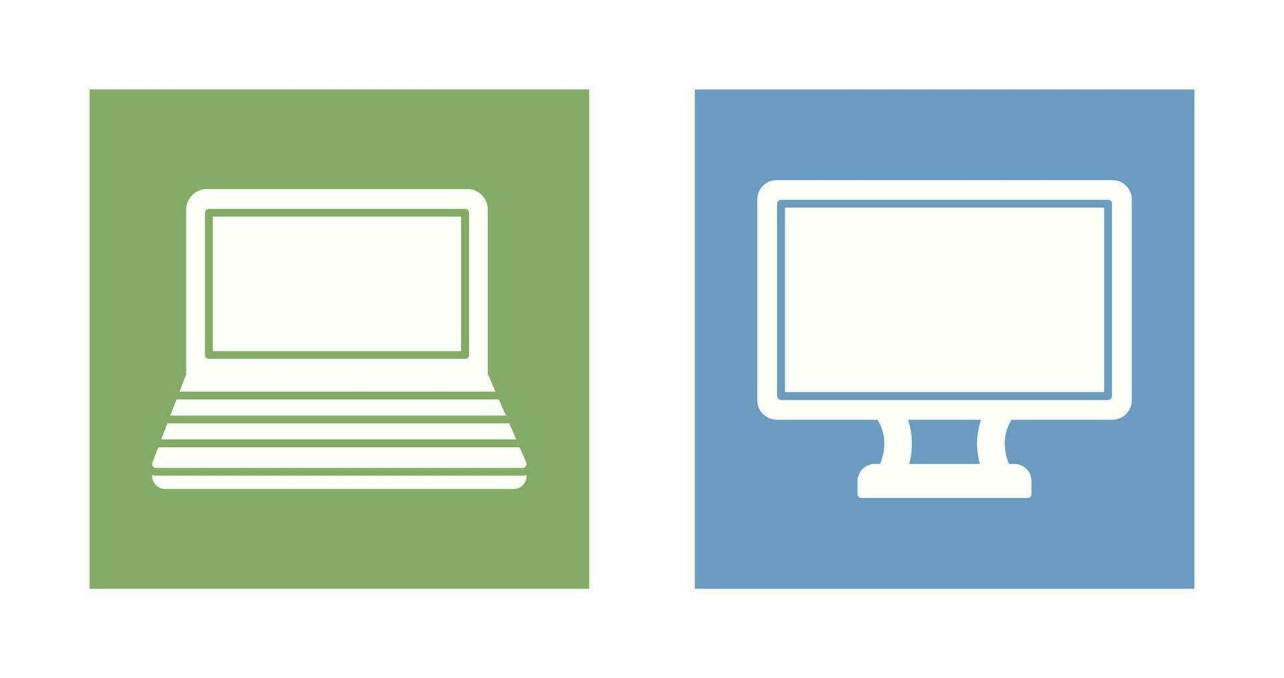 Laptop and Lcd  Icon vector