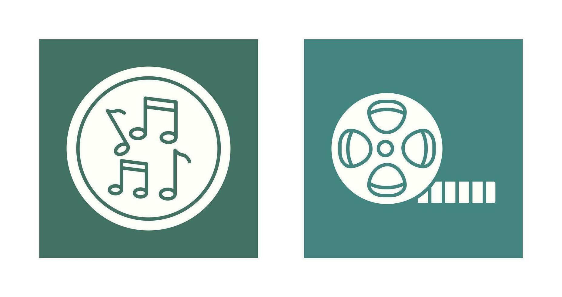 Musical Notes AND Film Reel Icon vector