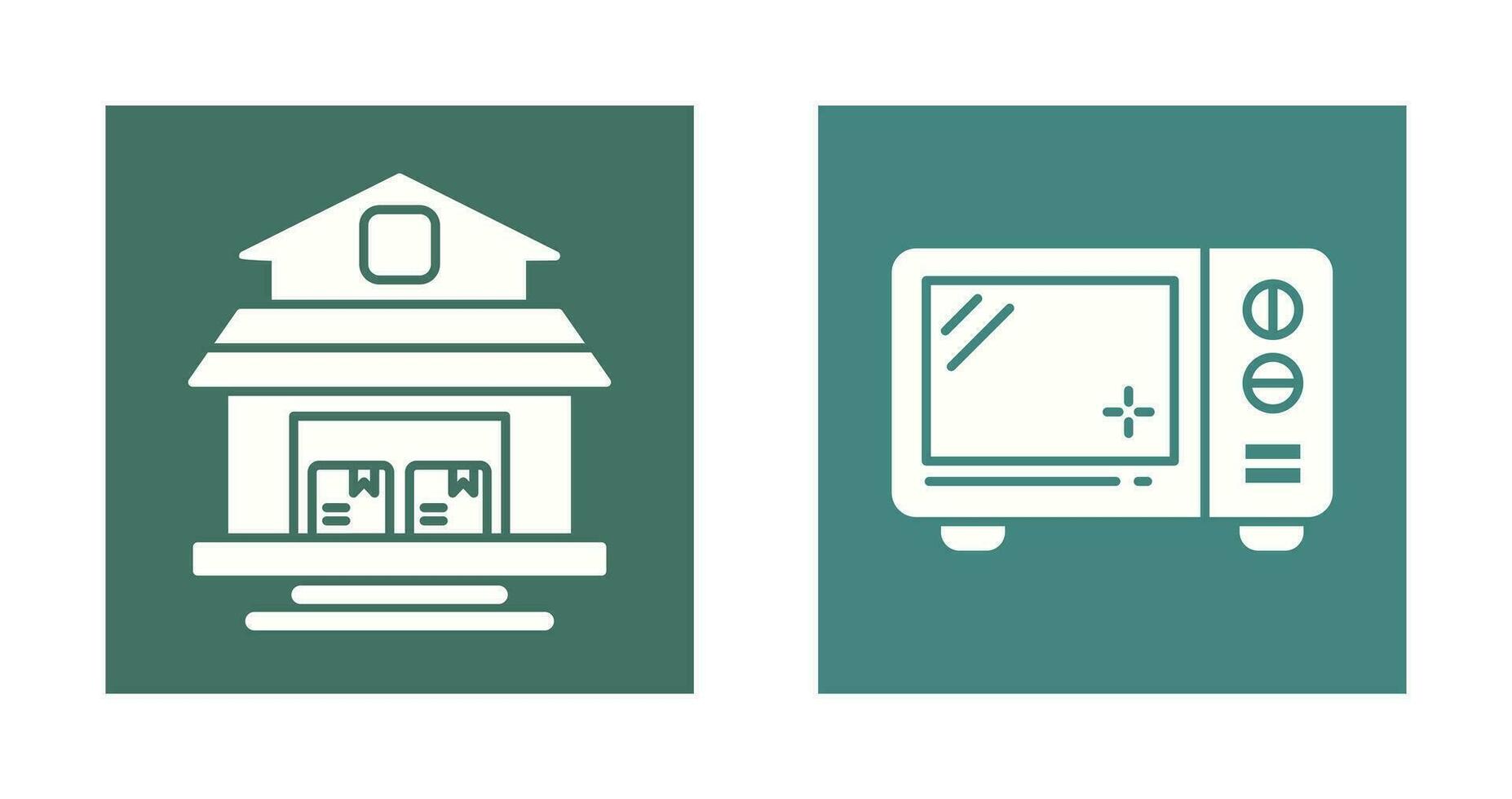 Warehouse and Microwave Icon vector