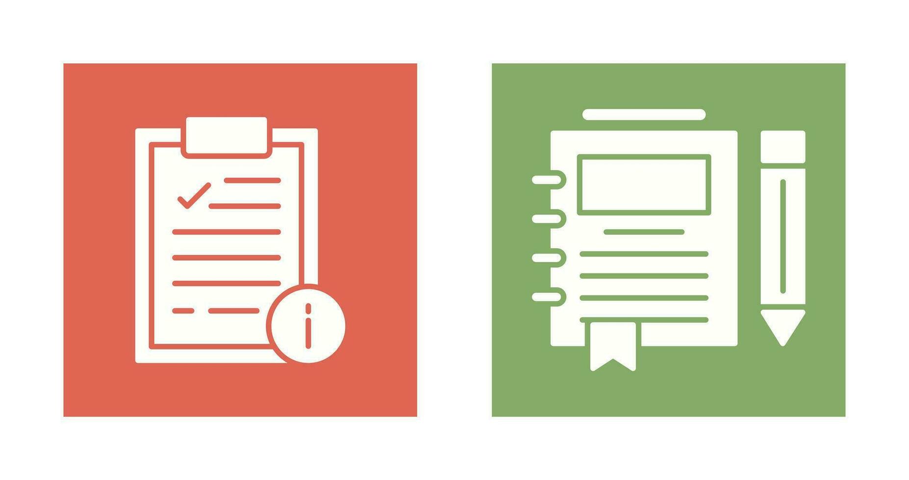 Info and Journal Icon vector