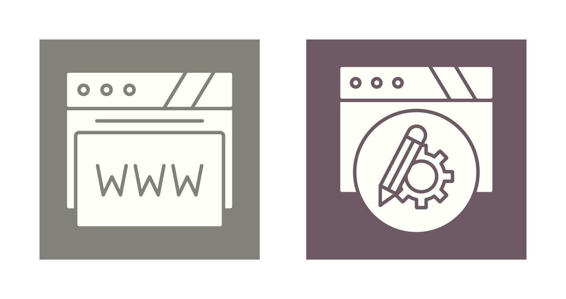 Setting and Web Browser Icon vector