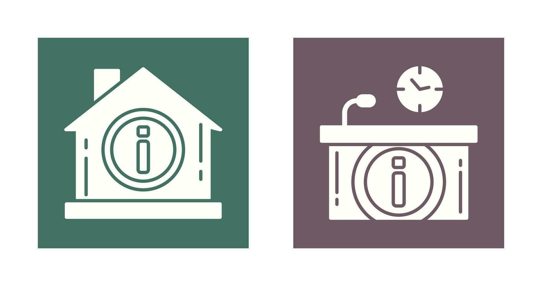 house and information desk Icon vector