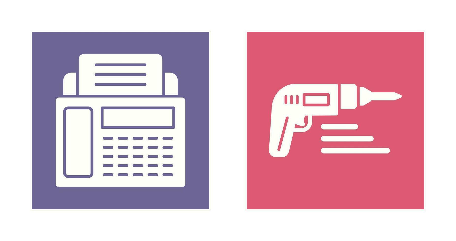 Fax Machine and Drill Icon vector