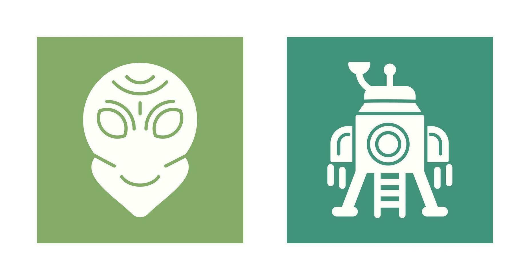 alien and lander Icon vector
