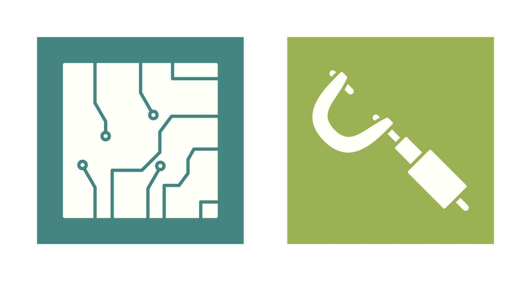 eléctrico circuito y micrómetro icono vector