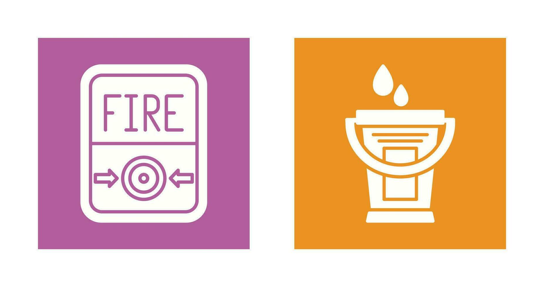 Fire Button and Water Bucket Icon vector