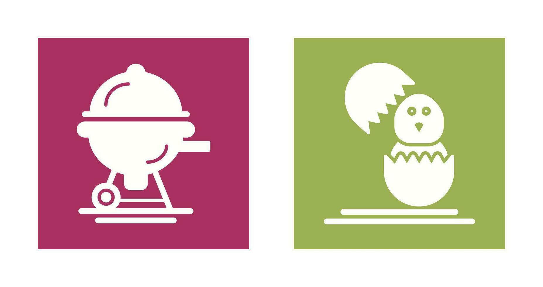 Barbecue and Chick Icon vector