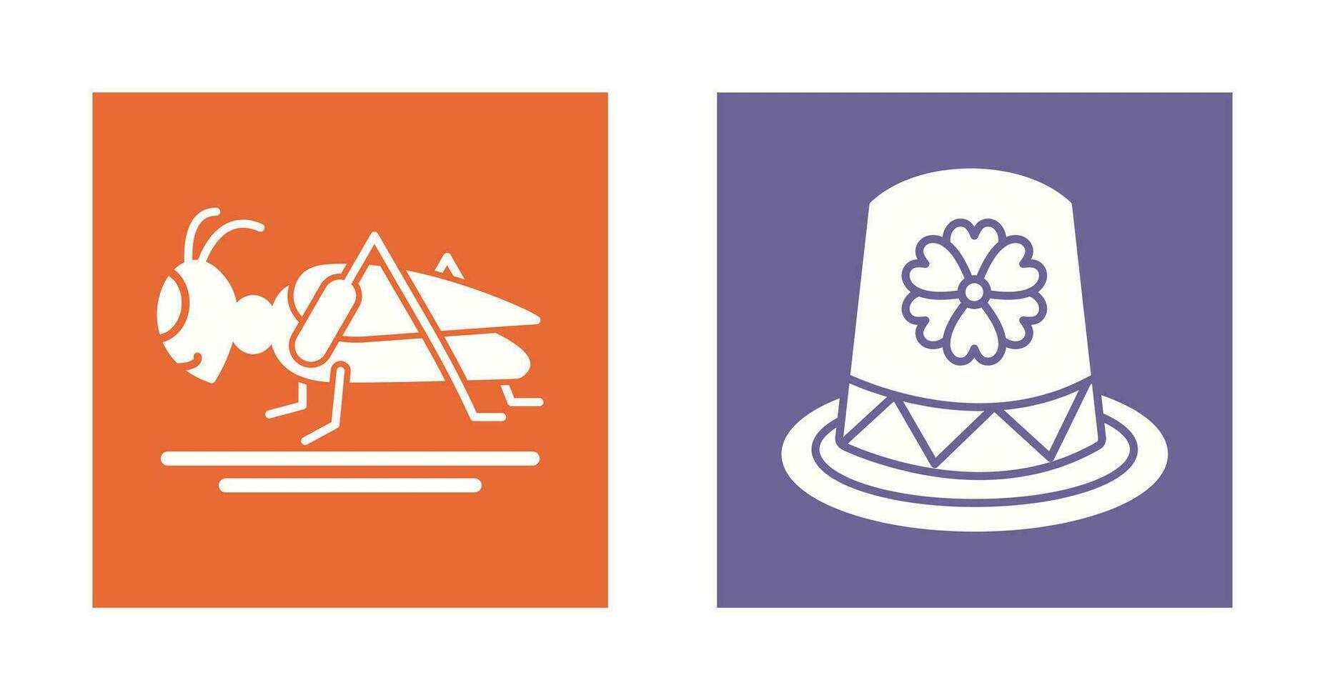 Grasshopper and Hat Icon vector