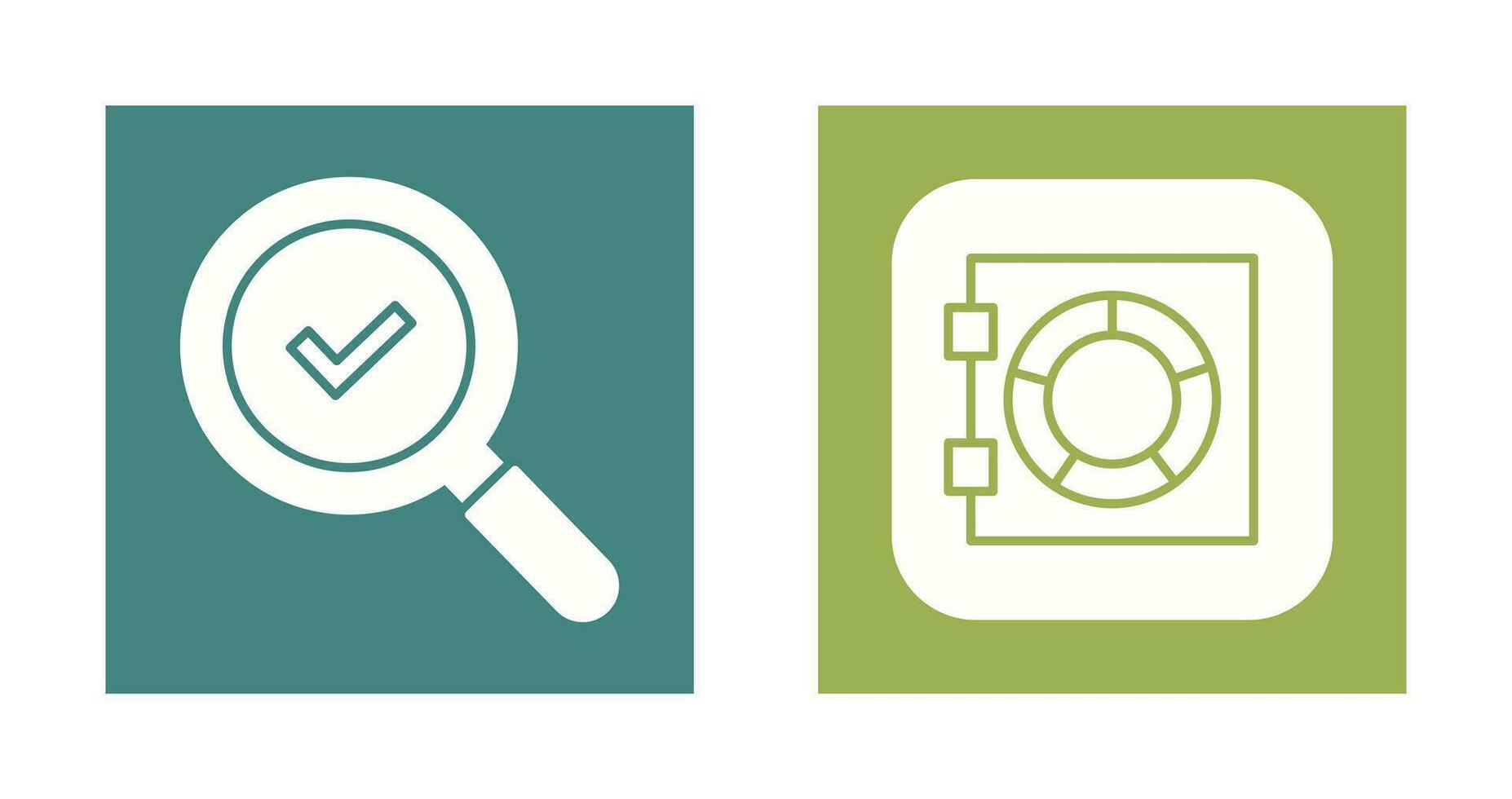 Magnifying Glass and Safe Box Icon vector