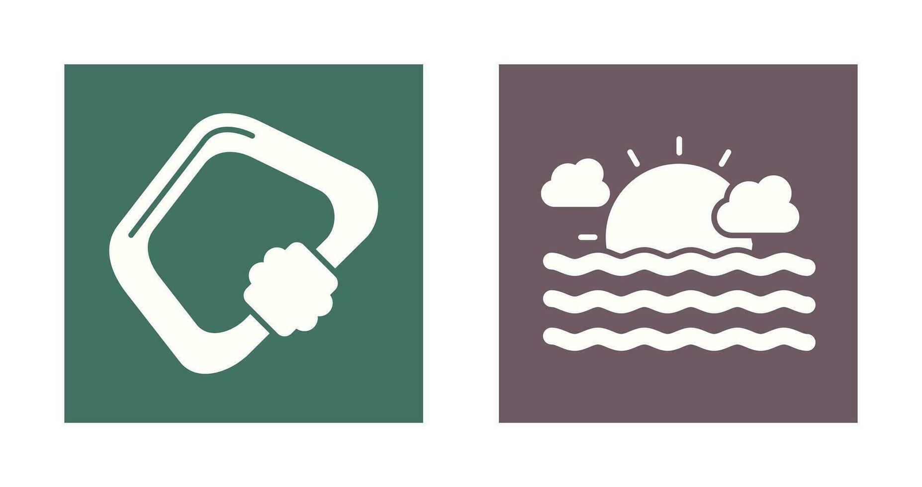 Carabiner and Sea Icon vector