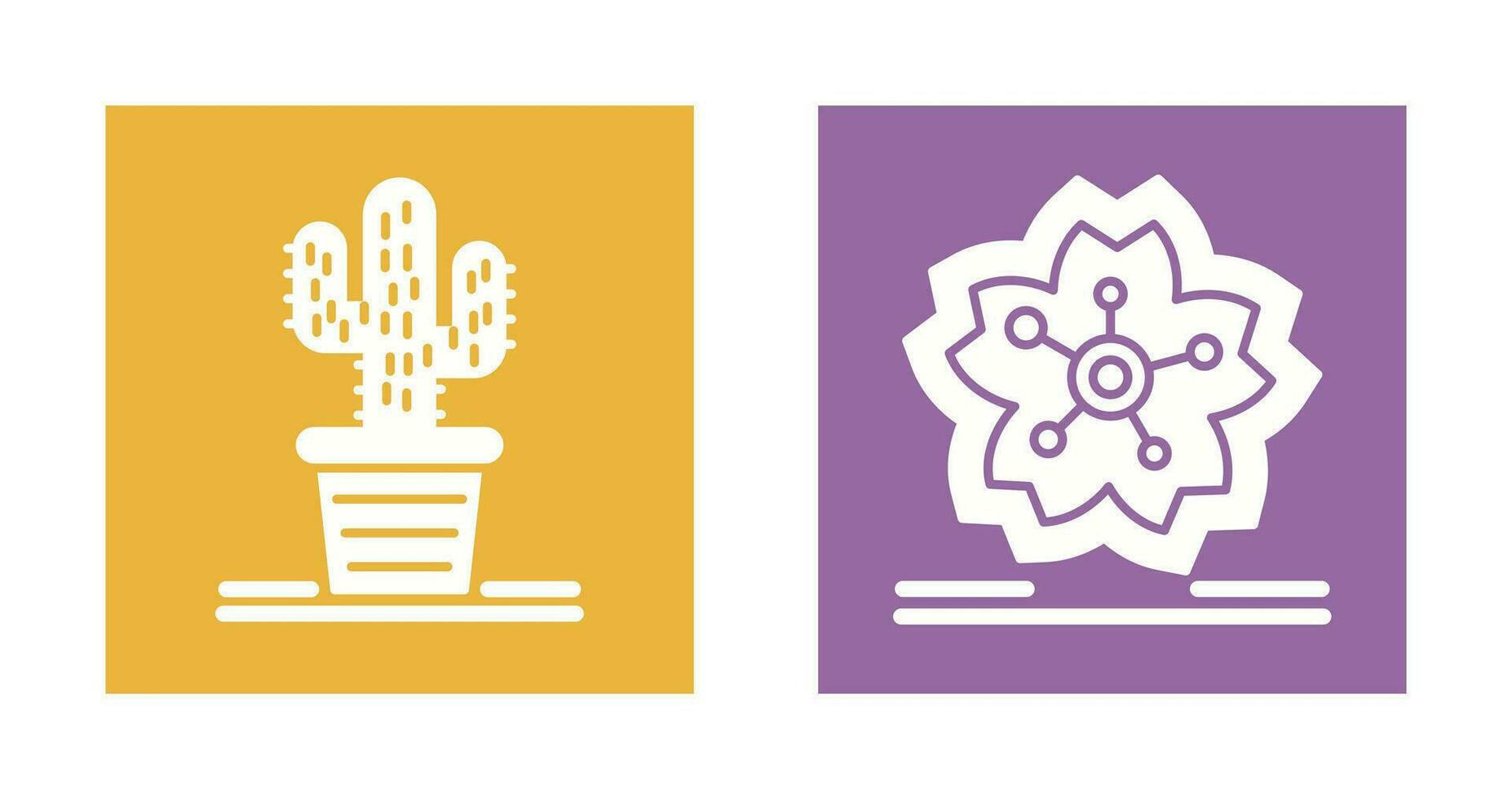 Cactus and Cherry Blossom Icon vector