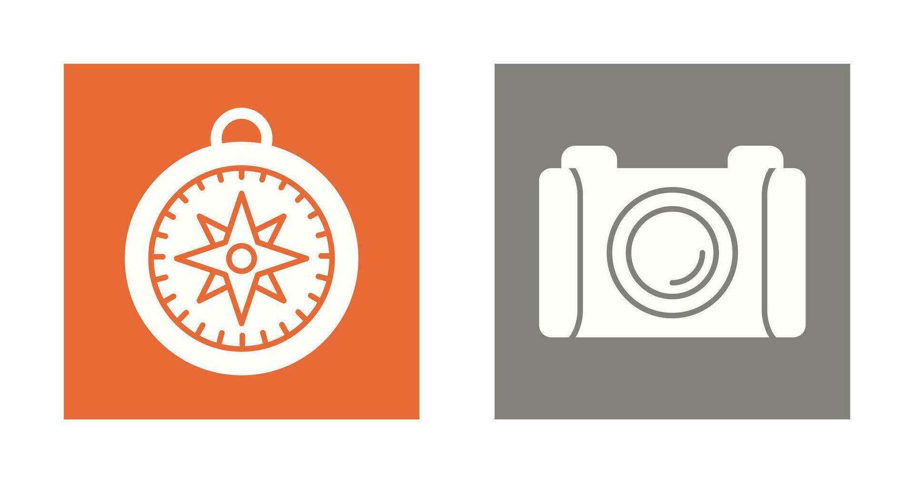 Compass and Camera Icon vector