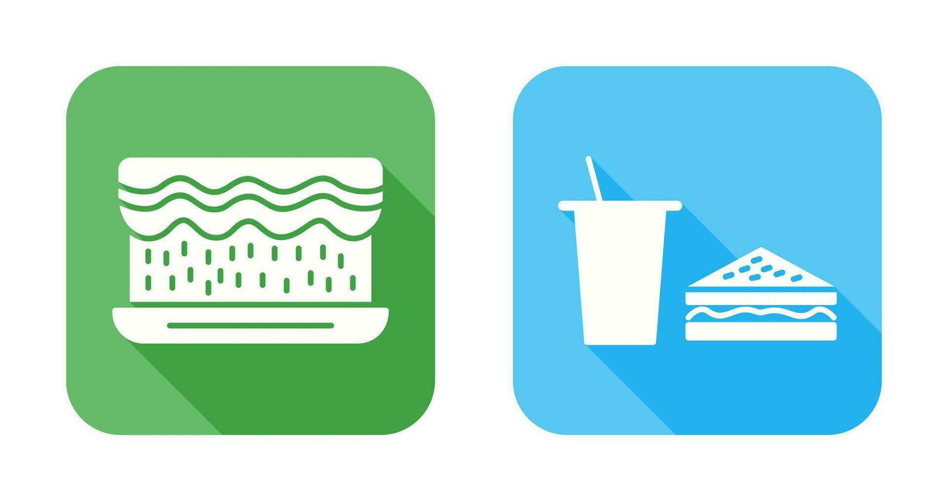 cream cake and lunch bistro Icon vector