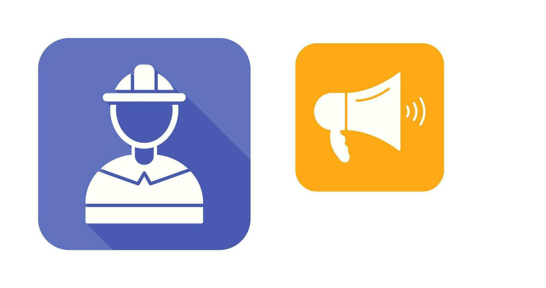 firefighter and megaphone  Icon vector
