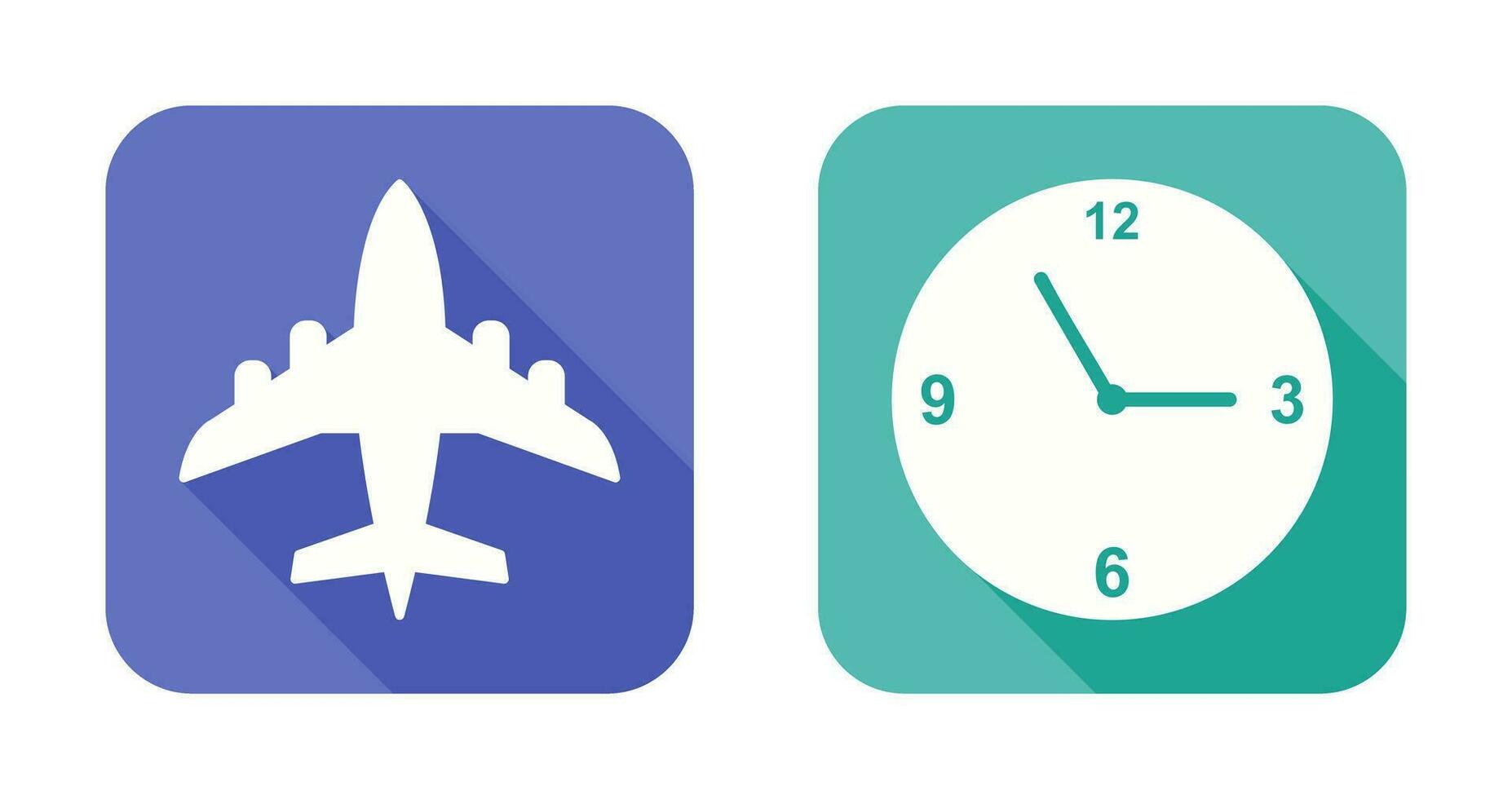 Aeroplane and time  Icon vector