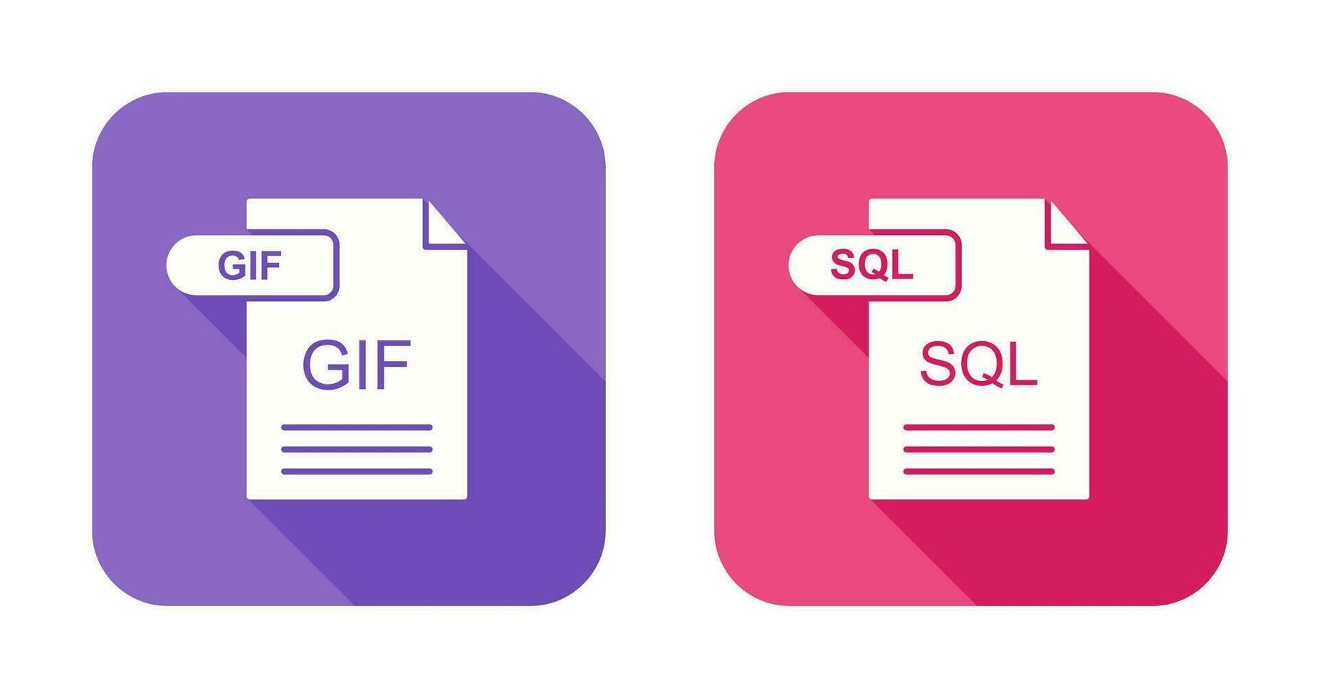 GIF and SQL Icon vector