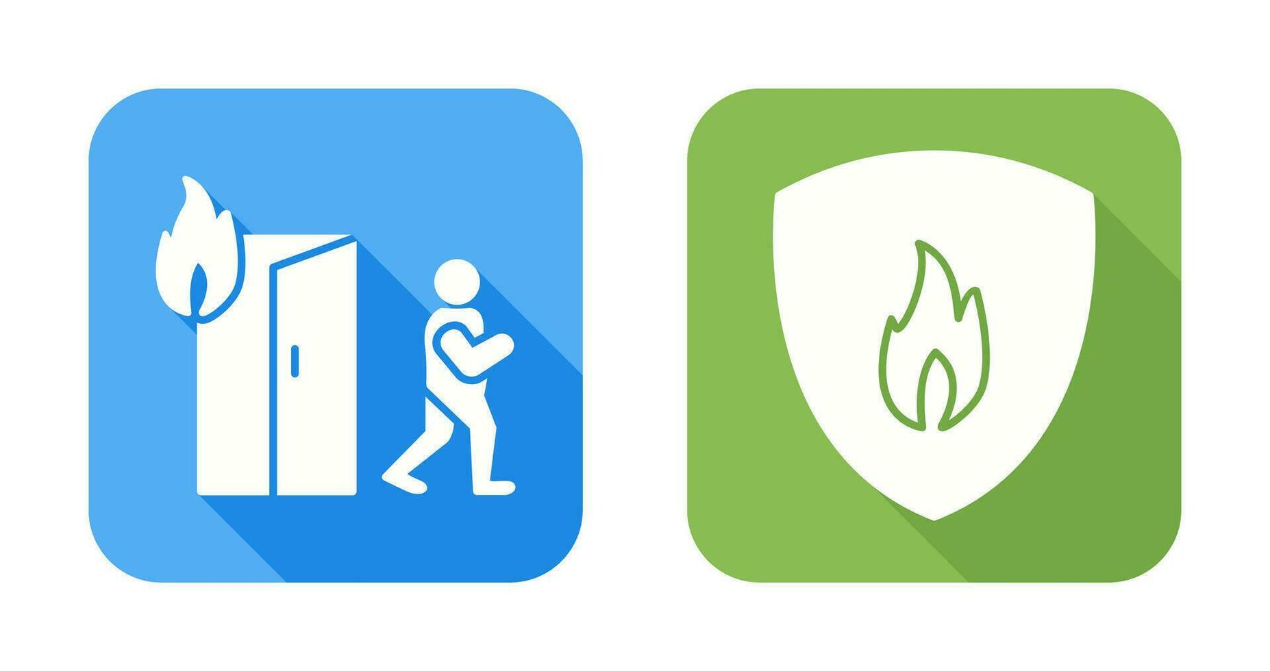 running from fire and fire shield  Icon vector