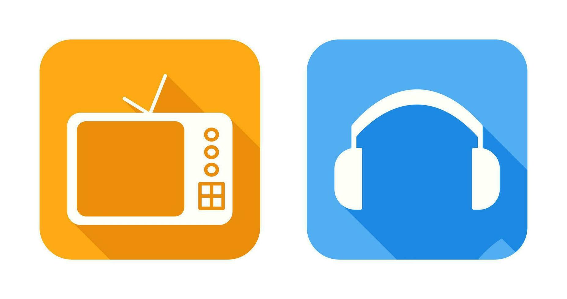 TV Set and Headphones Icon vector