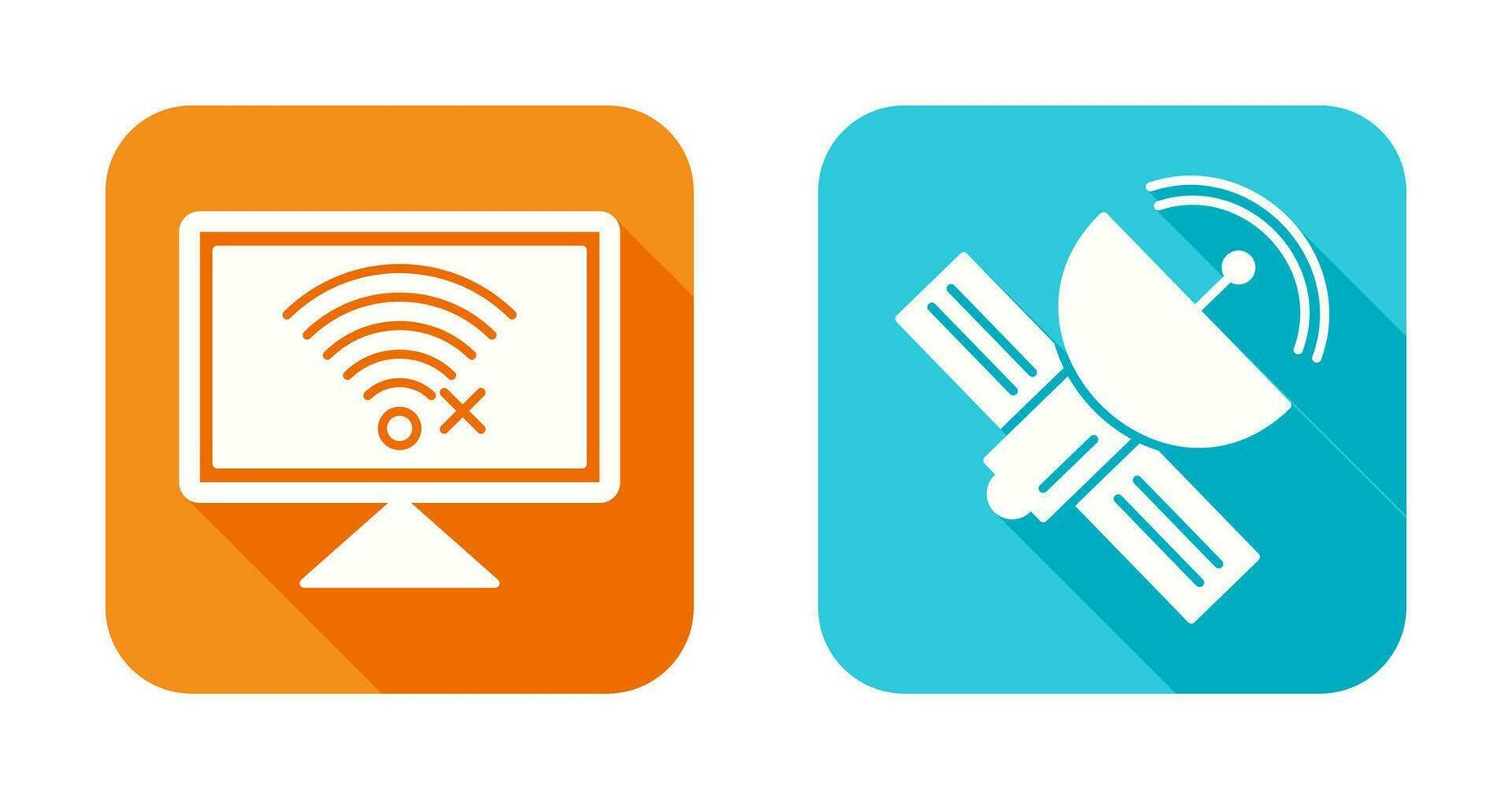 Disconnected Network and Satellite Icon vector
