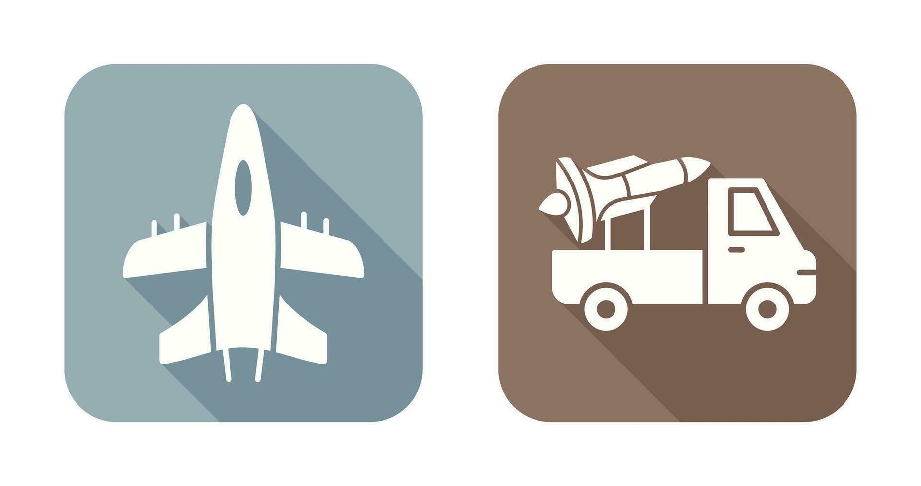 Military Plane and Missile Icon vector