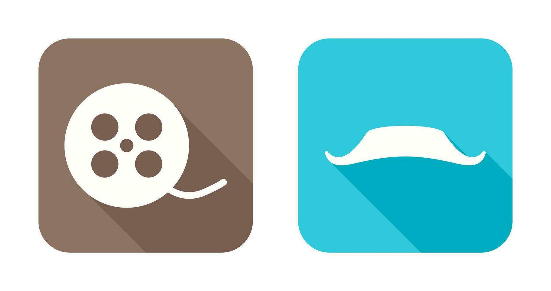 Reel and Moustache Icon vector