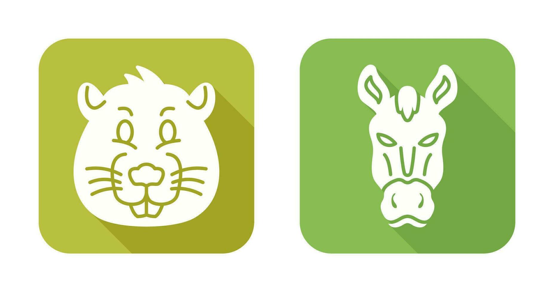 Beaver and Horse Icon vector