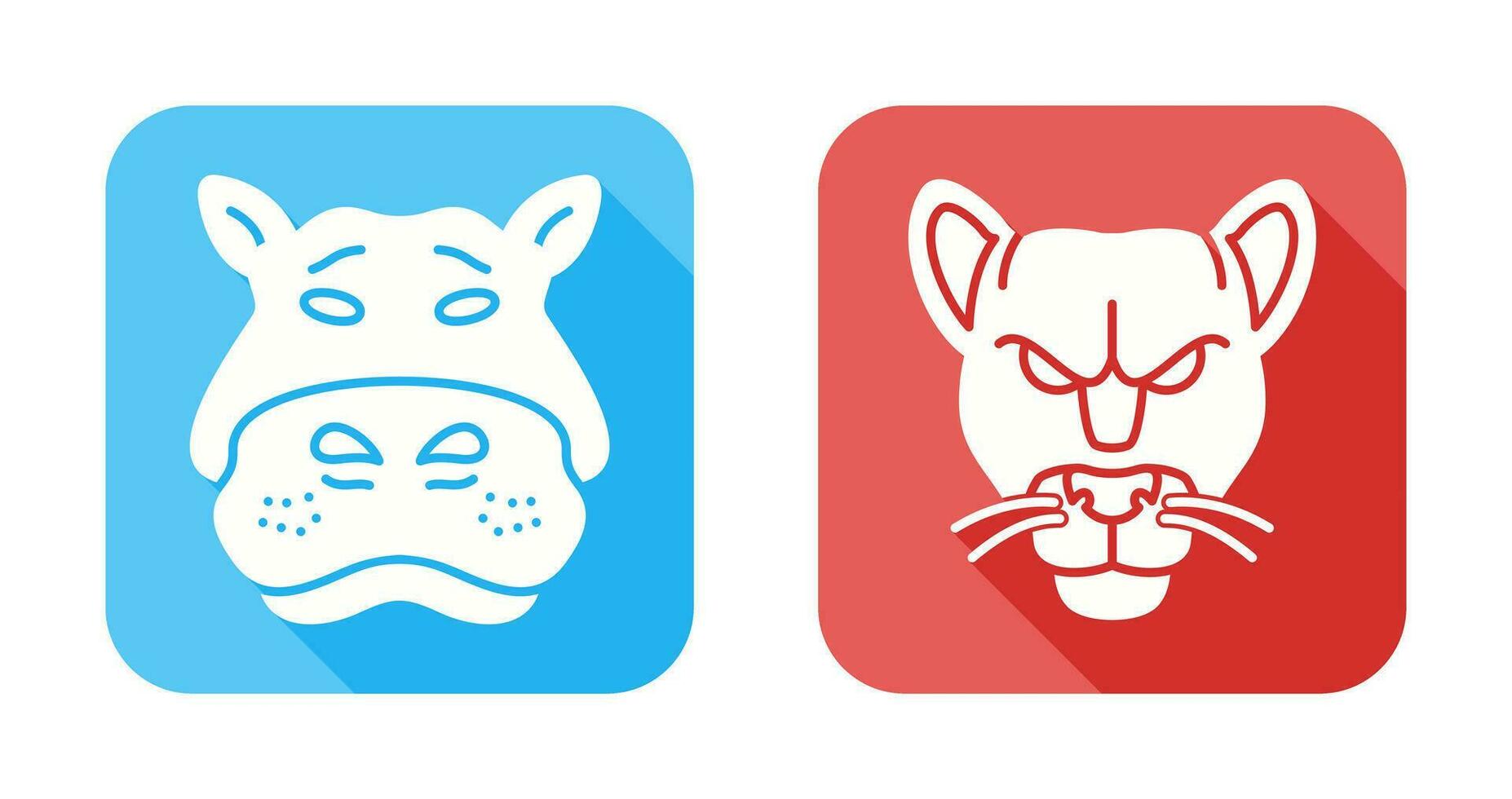 Panther an d Hippo Icon vector