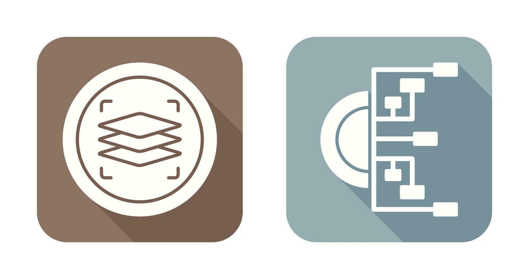 Layers and Flowchart Icon vector