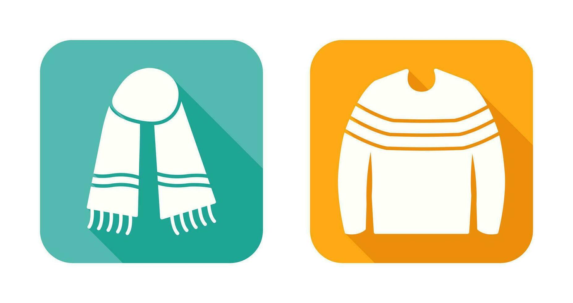 Warm Scarf and garments Icon vector