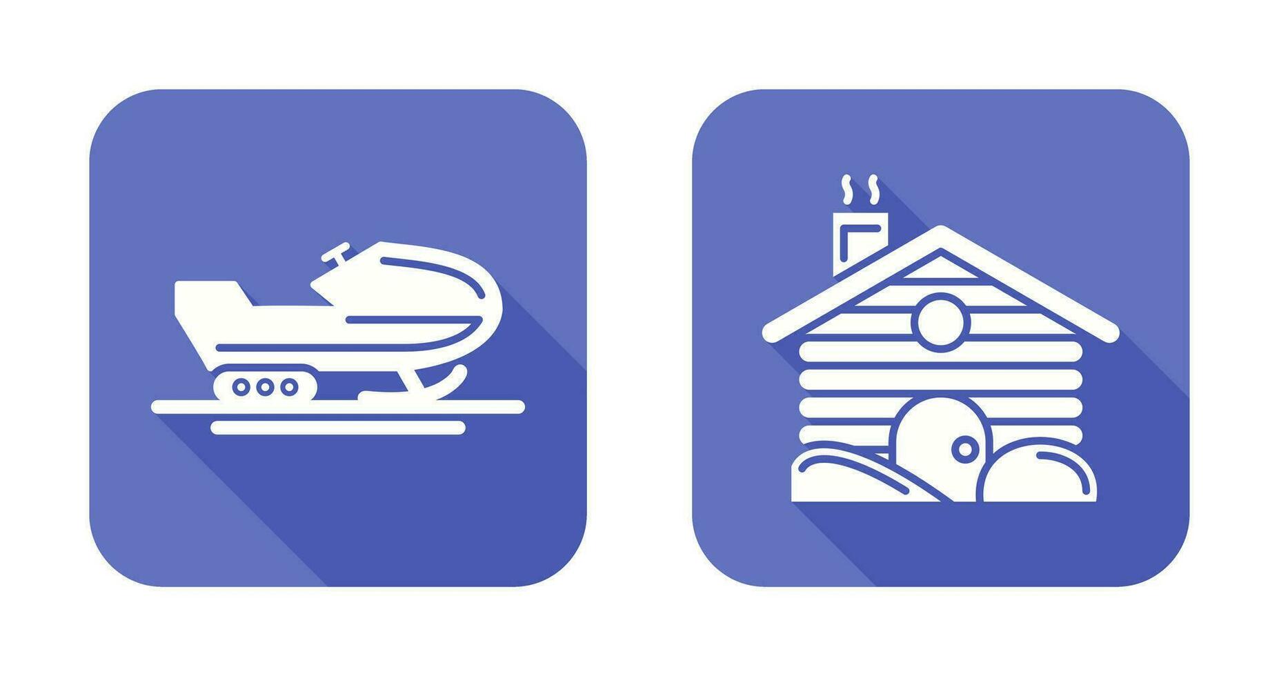 Snowmobile and Cabin Icon vector
